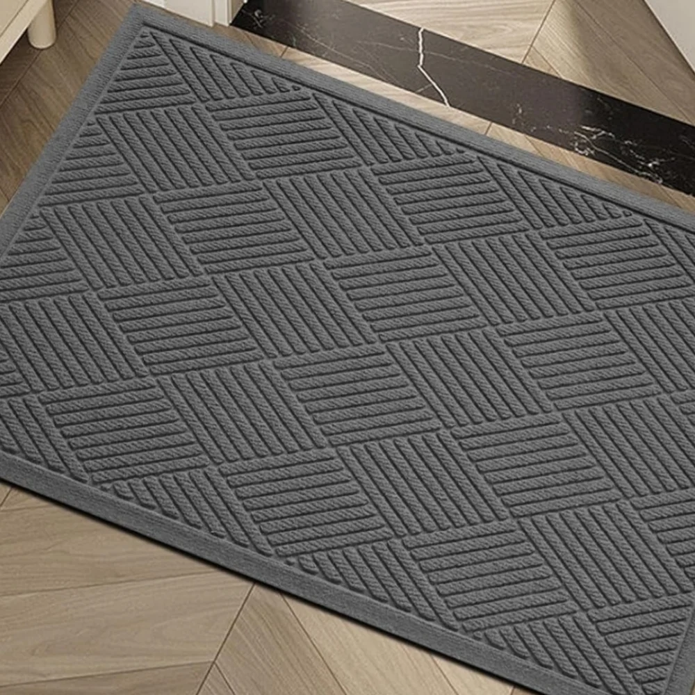 HIYARD Durable Front Door Mat, Absorbent Muddy Dirt Resist Welcome Door Mats Out